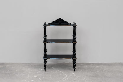 Kleine Gründerzeit Etagere schwarz lackiert - um 1900