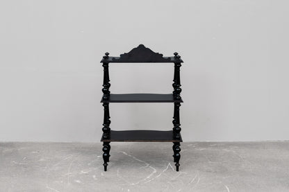 Kleine Gründerzeit Etagere schwarz lackiert - um 1900