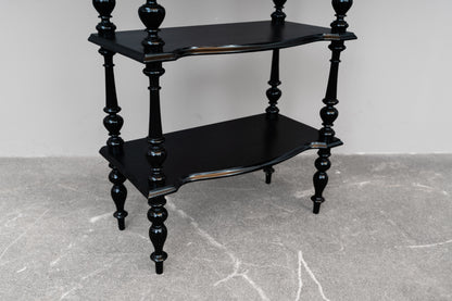 Kleine Gründerzeit Etagere schwarz lackiert - um 1900