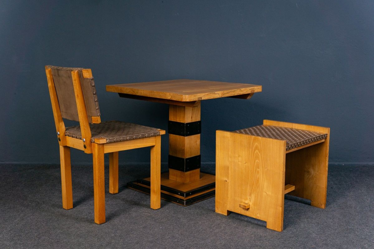 Vintage Stuhl Hocker Sessel Tisch Bank Chair Alt Antik MÖBLINGER 2311_2205
