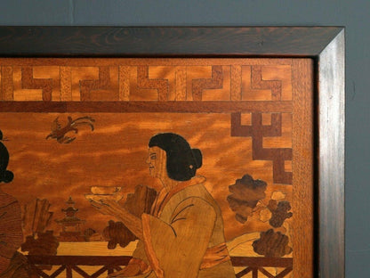 Marketerie Japan Bild Gemälde Intarsie Holz Alt Antik 2103_2205