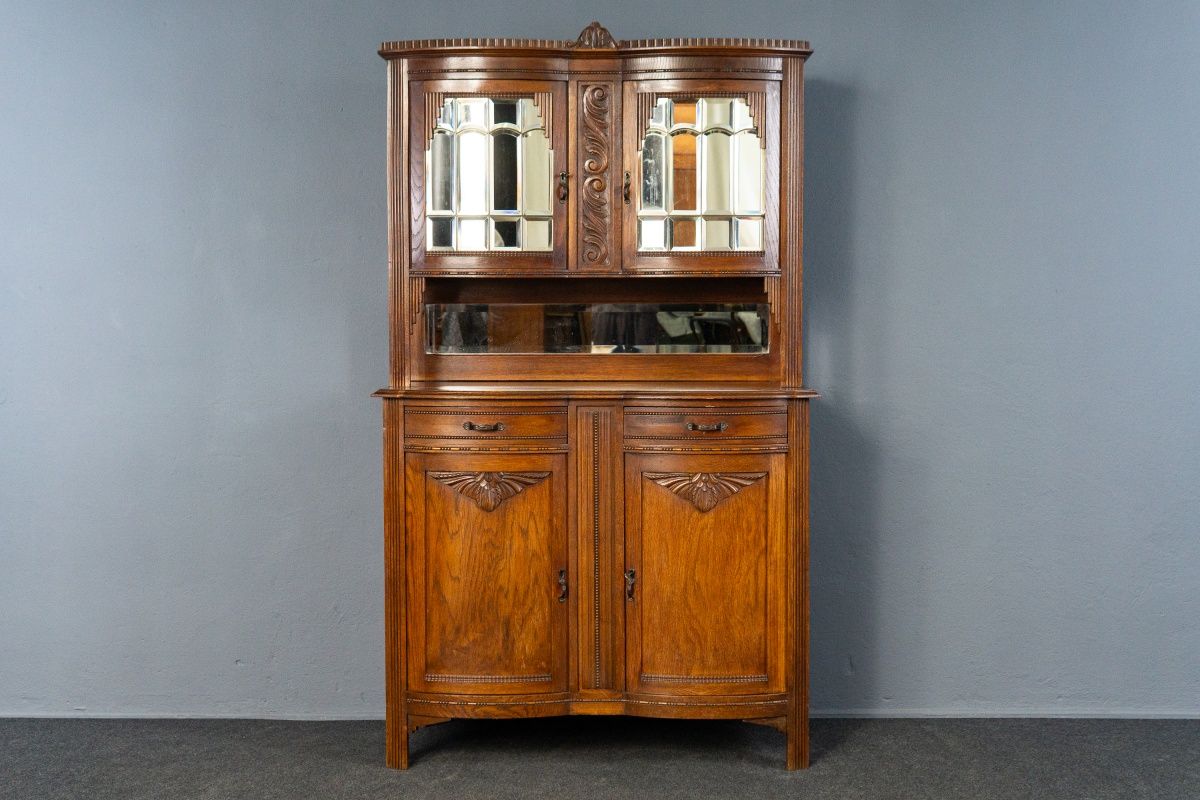 Vintage Buffett Anrichte Antik Schrank Kommode Regal Alt MÖBLINGER 2502_0609