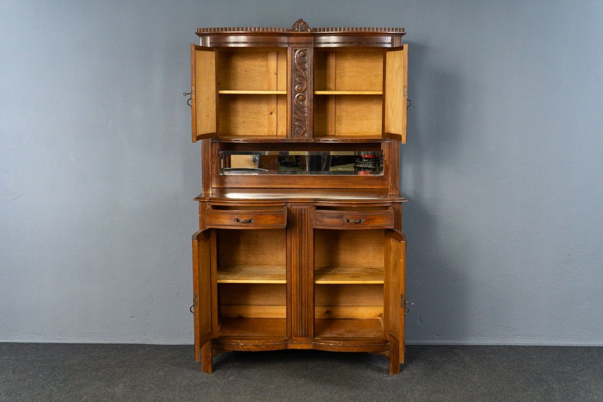 Vintage Buffett Anrichte Antik Schrank Kommode Regal Alt MÖBLINGER 2502_0609