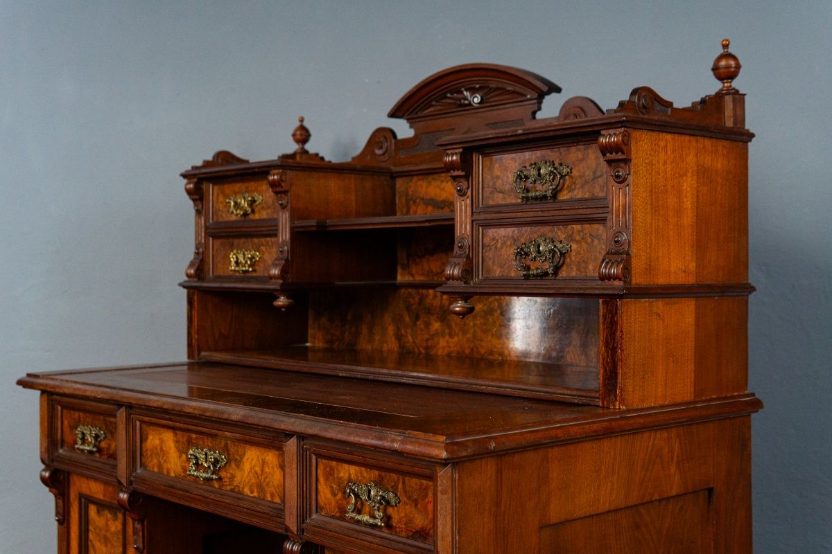 Vintage Schreibtisch Sekretär Schrank Kommode Antik Alt MÖBLINGER 2502_2401