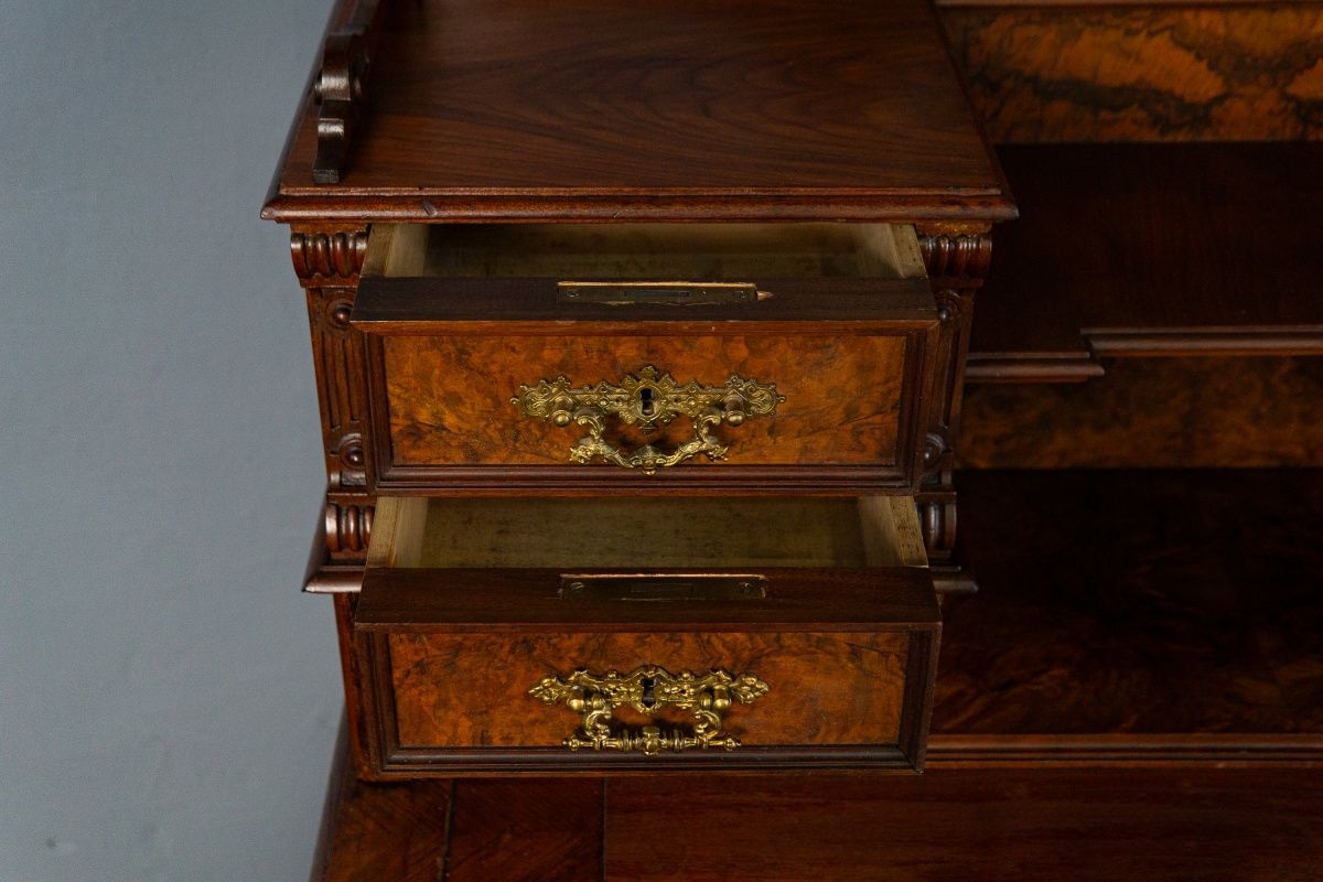 Vintage Schreibtisch Sekretär Schrank Kommode Antik Alt MÖBLINGER 2502_2401