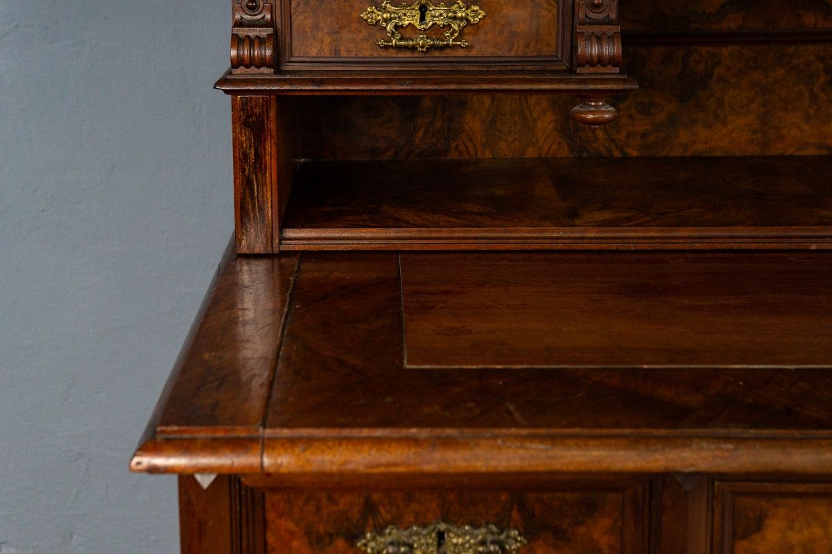 Vintage Schreibtisch Sekretär Schrank Kommode Antik Alt MÖBLINGER 2502_2401