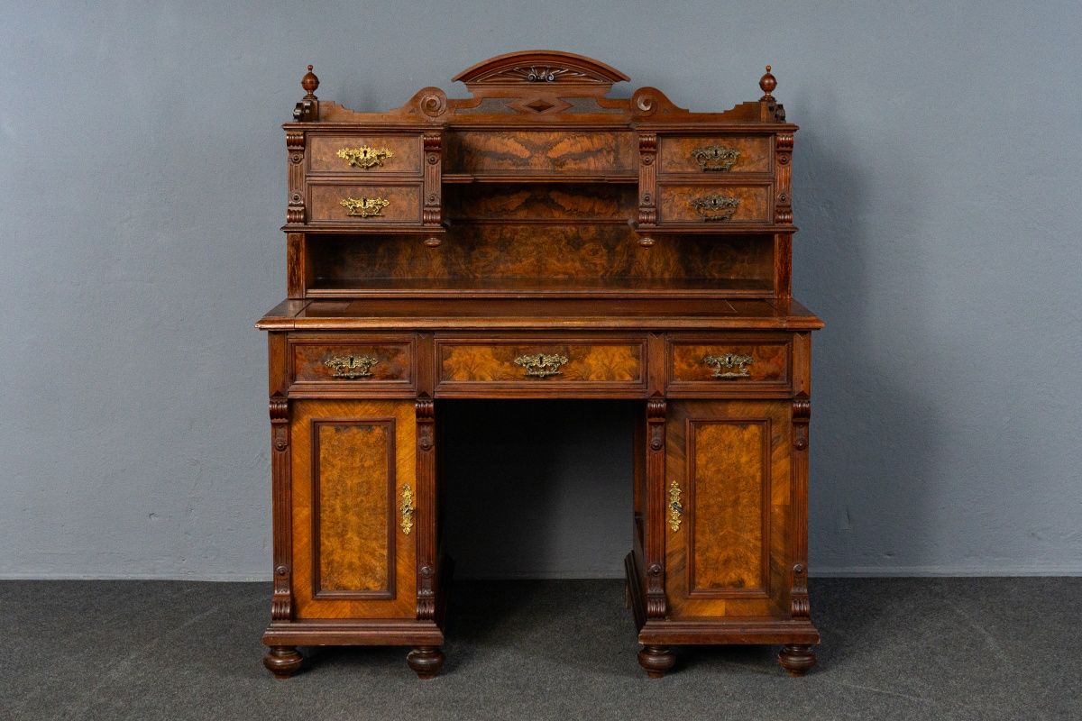 Vintage Schreibtisch Sekretär Schrank Kommode Antik Alt MÖBLINGER 2502_2401