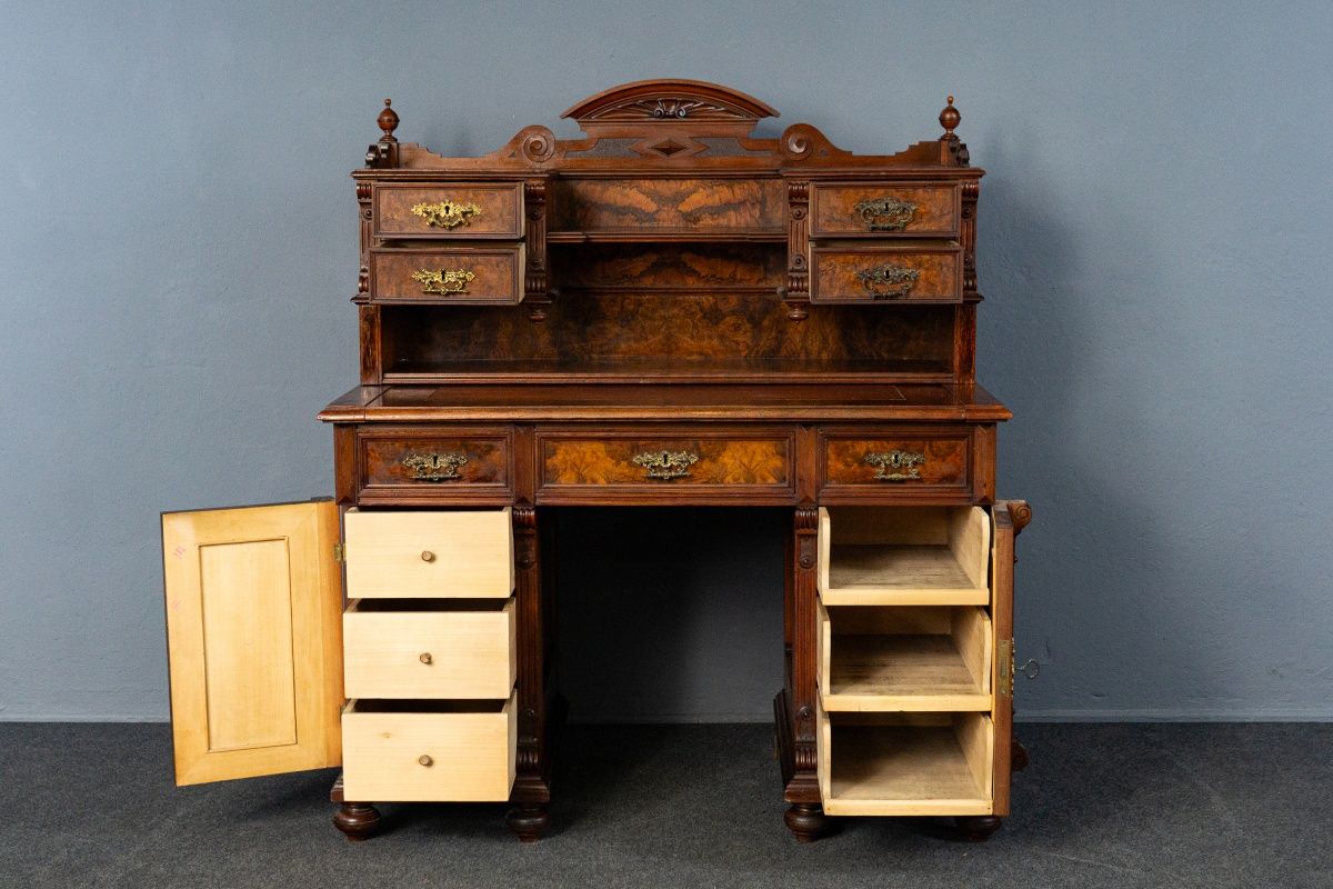 Vintage Schreibtisch Sekretär Schrank Kommode Antik Alt MÖBLINGER 2502_2401