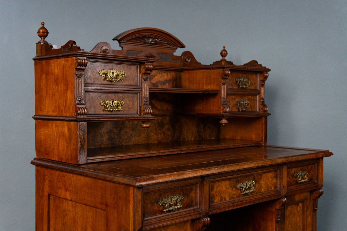 Vintage Schreibtisch Sekretär Schrank Kommode Antik Alt MÖBLINGER 2502_2401