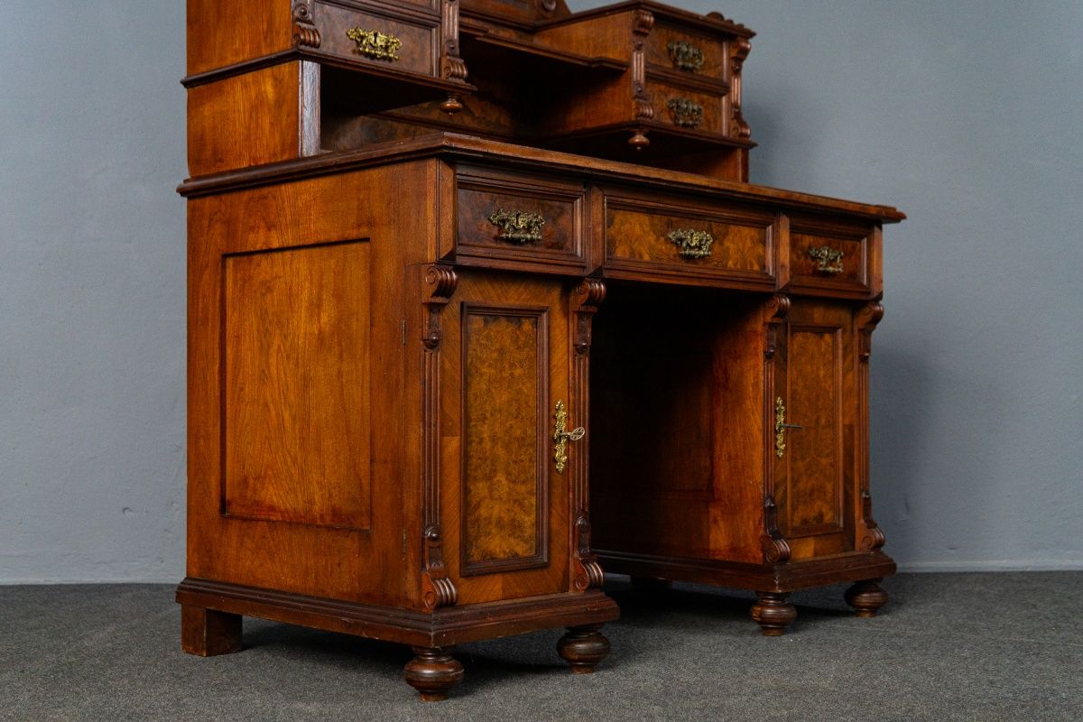 Vintage Schreibtisch Sekretär Schrank Kommode Antik Alt MÖBLINGER 2502_2401