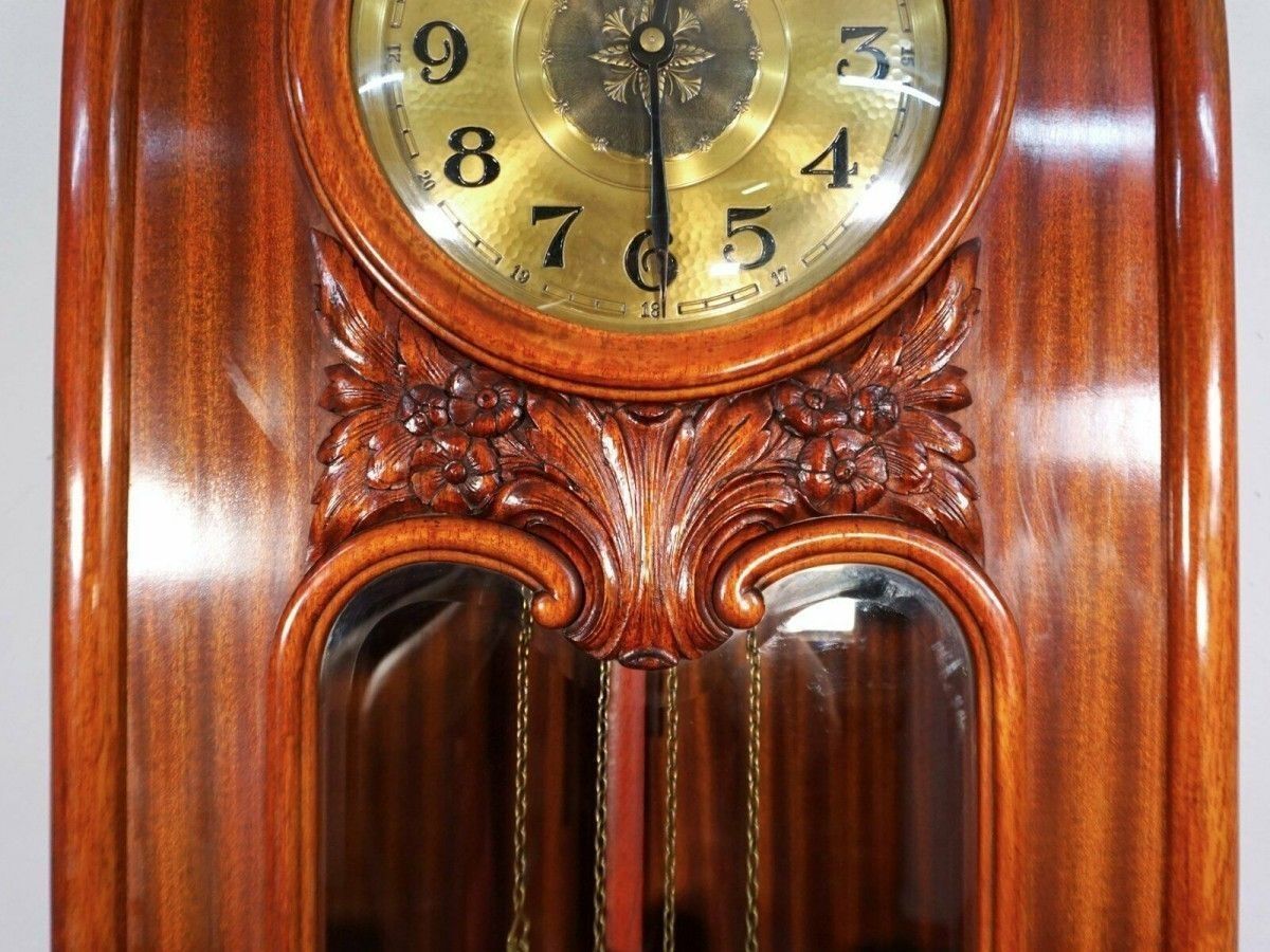 Standuhr 1930 Art Déco 'Embee' Mahagoni Uhr Alt Antik