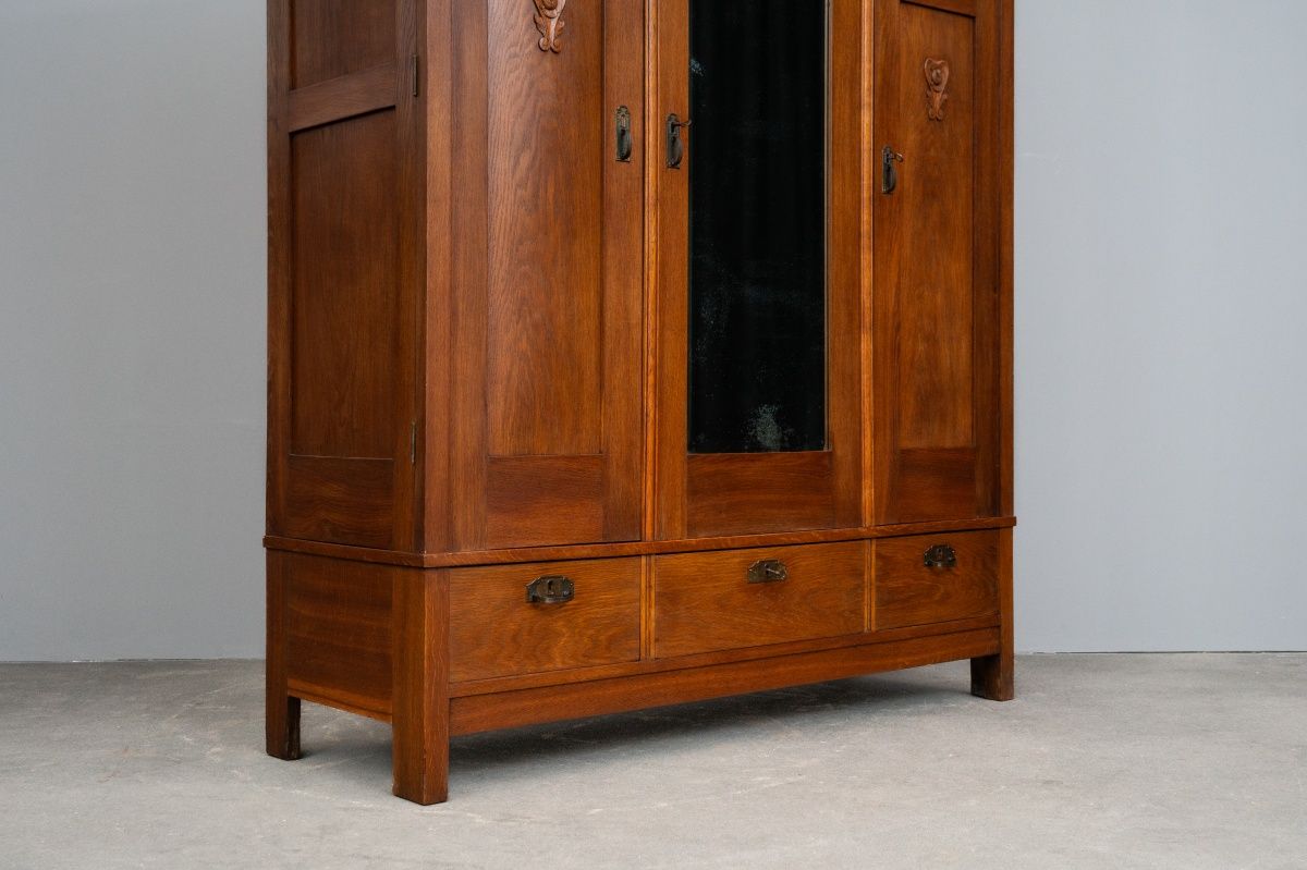 Jugendstil Kleiderschrank in Eiche - Anfang des 20.Jahrhunderts