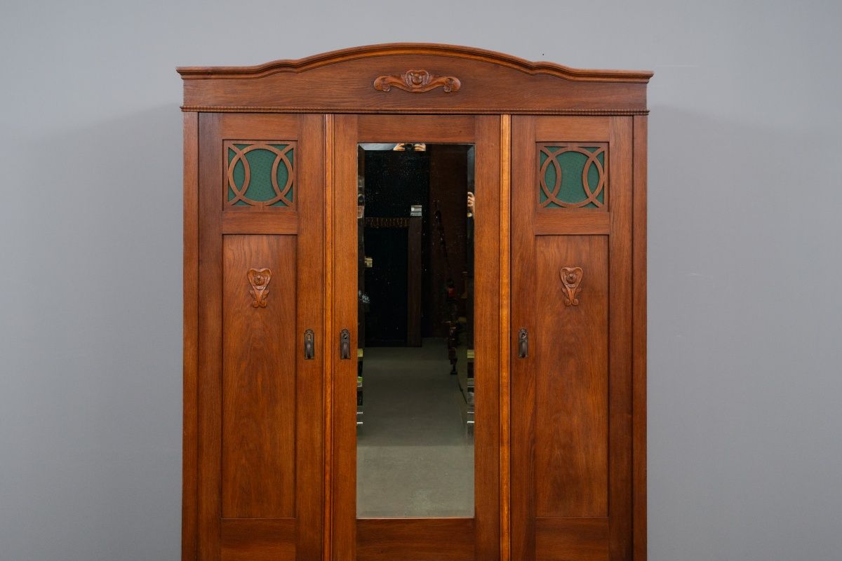 Jugendstil Kleiderschrank in Eiche - Anfang des 20.Jahrhunderts