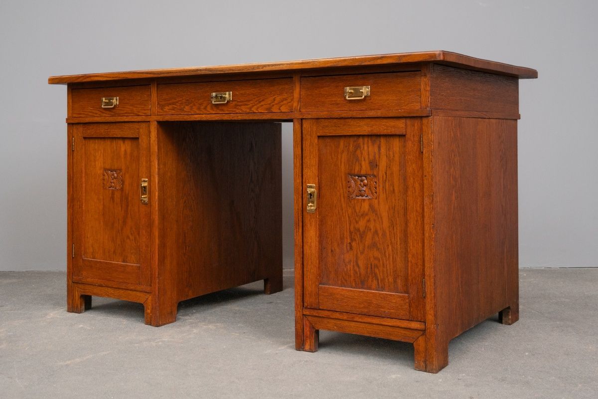 Jugendstil Schreibtisch in Eiche - Anfang des 20.Jahrhunderts