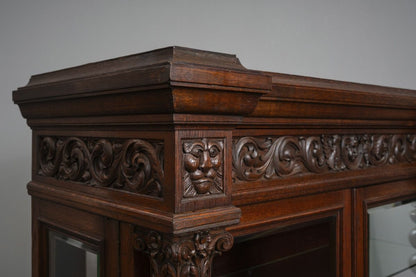 Historismus Vitrinenschrank in Eiche - Ende des 19.Jahrhunderts