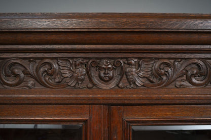 Historismus Vitrinenschrank in Eiche - Ende des 19.Jahrhunderts