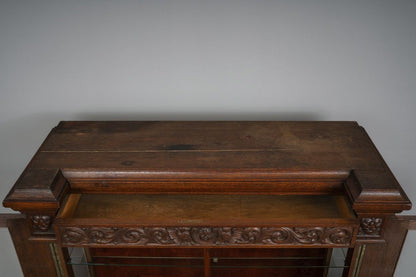 Historismus Vitrinenschrank in Eiche - Ende des 19.Jahrhunderts