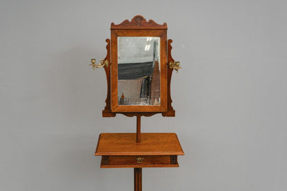Gründerzeit / Jugendstil Schminkspiegel in Nussbaum - um 1900