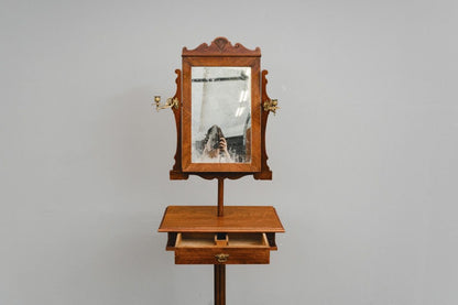 Gründerzeit / Jugendstil Schminkspiegel in Nussbaum - um 1900