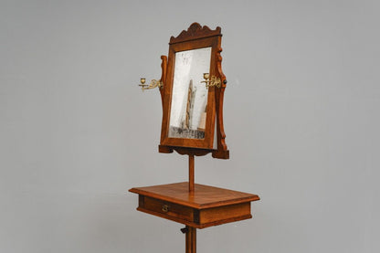 Gründerzeit / Jugendstil Schminkspiegel in Nussbaum - um 1900