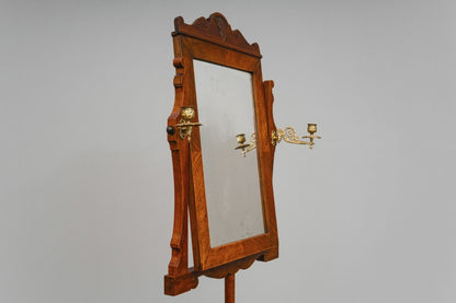 Gründerzeit / Jugendstil Schminkspiegel in Nussbaum - um 1900