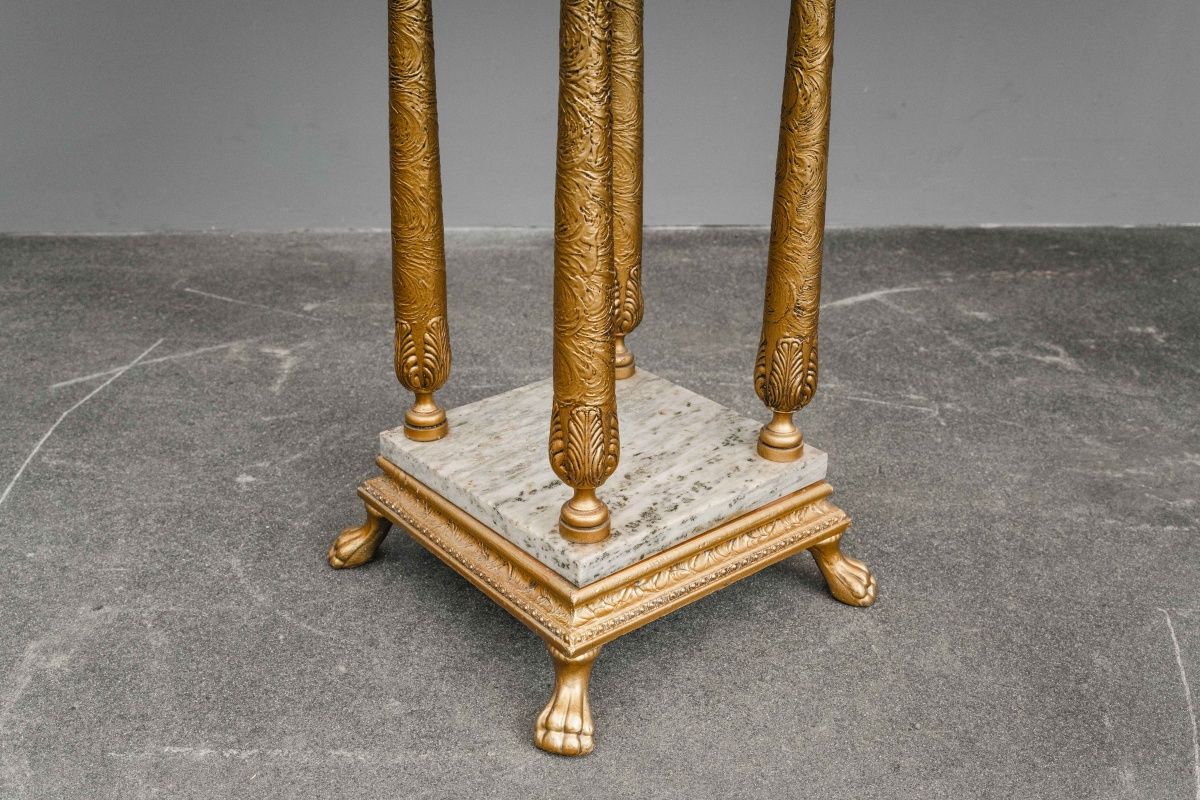 Blumensäule / Podest im Antik Stil mit Marmor - 2.Hälfte des 20.Jahrhunderts