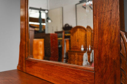Jugendstil Wandspiegel mit Konsole in Nussbaum - Anfang des 20.Jahrhunderts