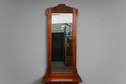 Jugendstil Wandspiegel mit Konsole in Nussbaum - Anfang des 20.Jahrhunderts