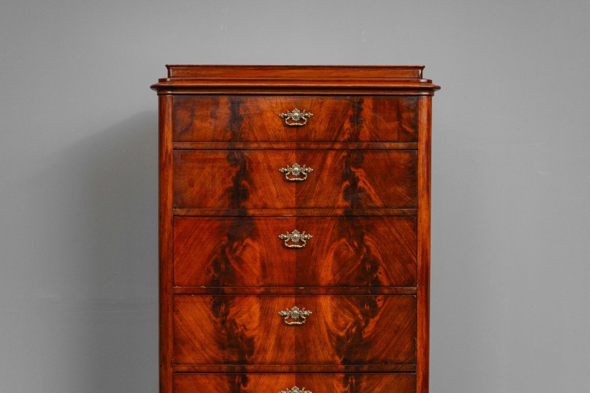Biedermeier Kommode mit Sekretärfach in Mahagoni - 1.Hälfte des 19.Jahrhunderts