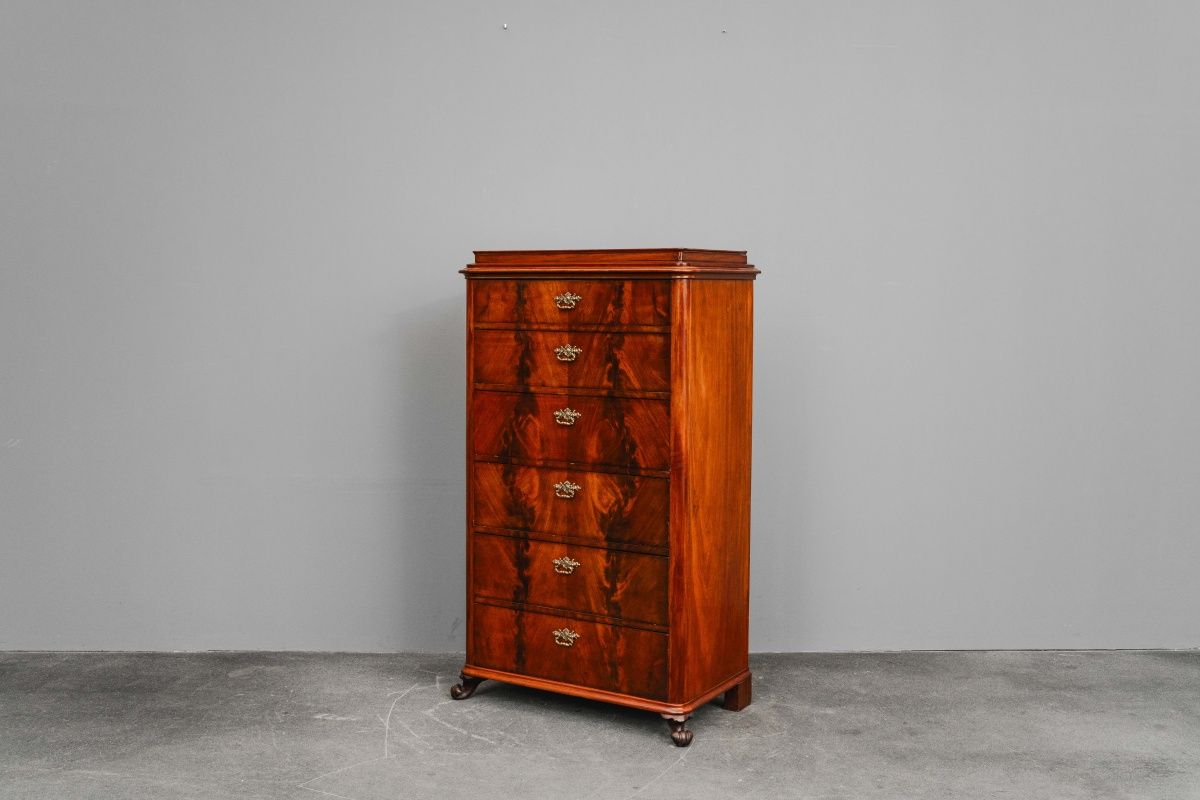 Biedermeier Kommode mit Sekretärfach in Mahagoni - 1.Hälfte des 19.Jahrhunderts