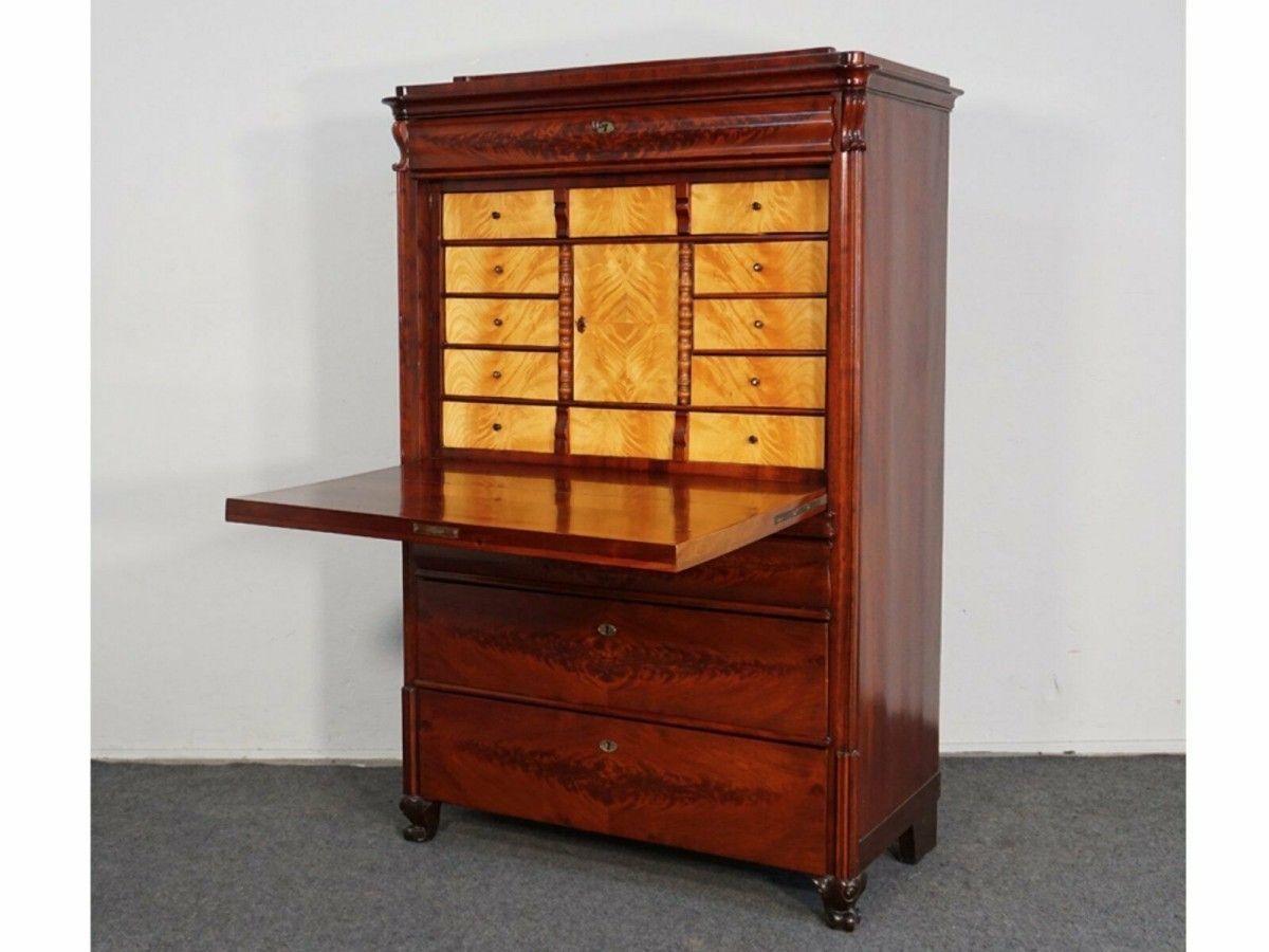 Standsekretär Louis Philippe Schrank Kommode Alt Antik