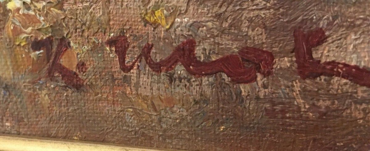 Impressionistisches Ölgemälde sign. Karl Mohr, "Allgäu" 60