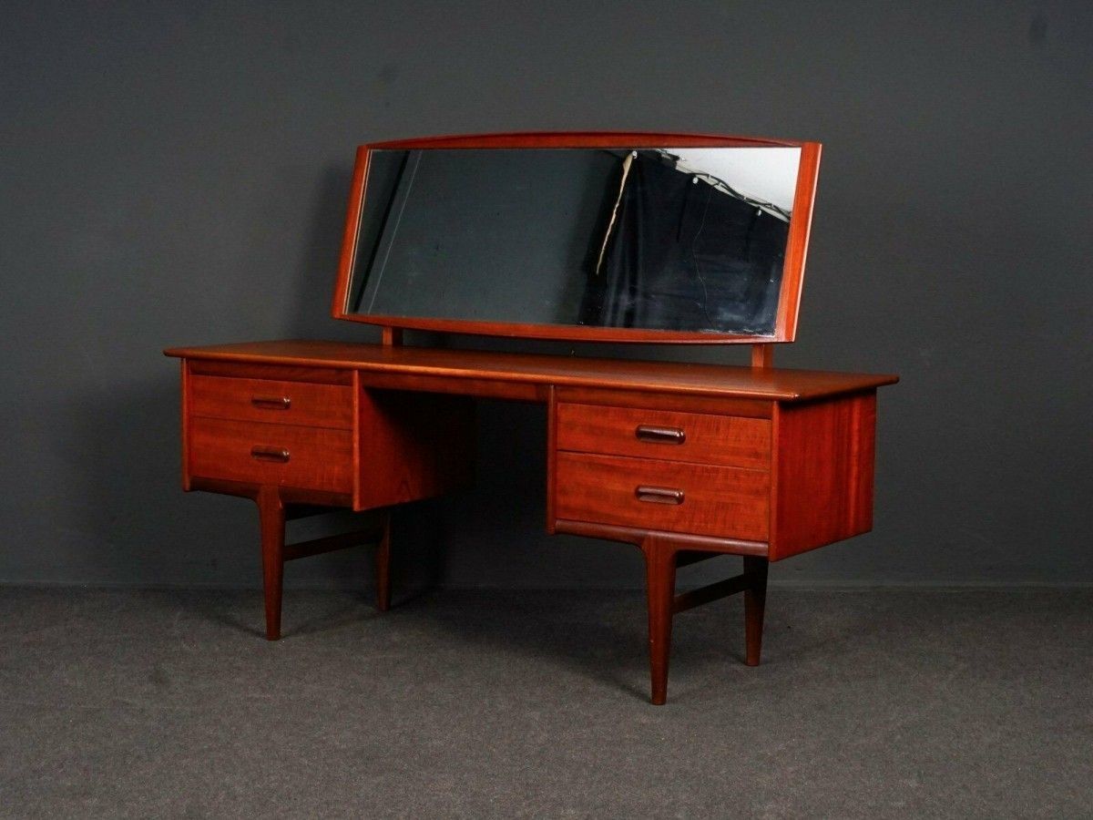 Spiegel-Kommode Midcentury Teak Tisch Alt Vintage 2102_2211