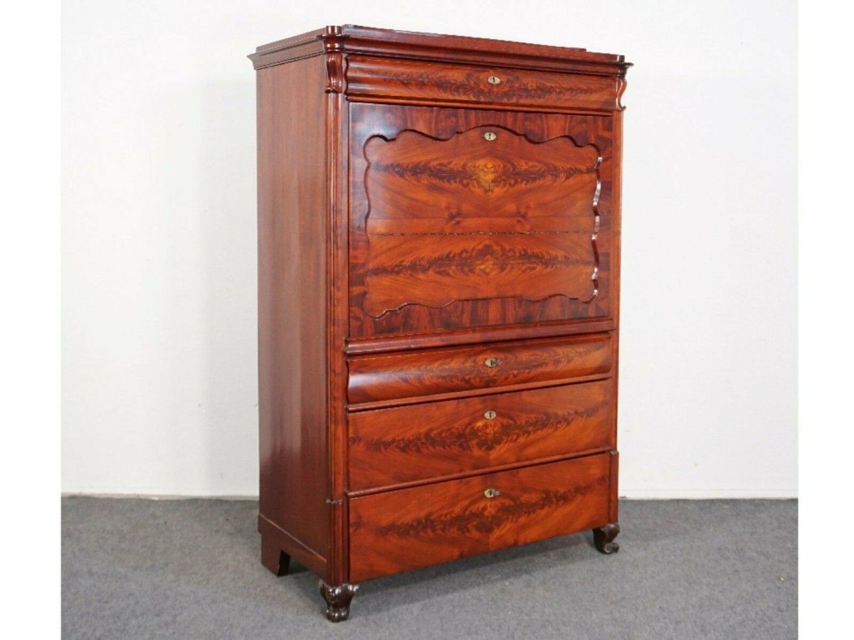 Standsekretär Louis Philippe Schrank Kommode Alt Antik