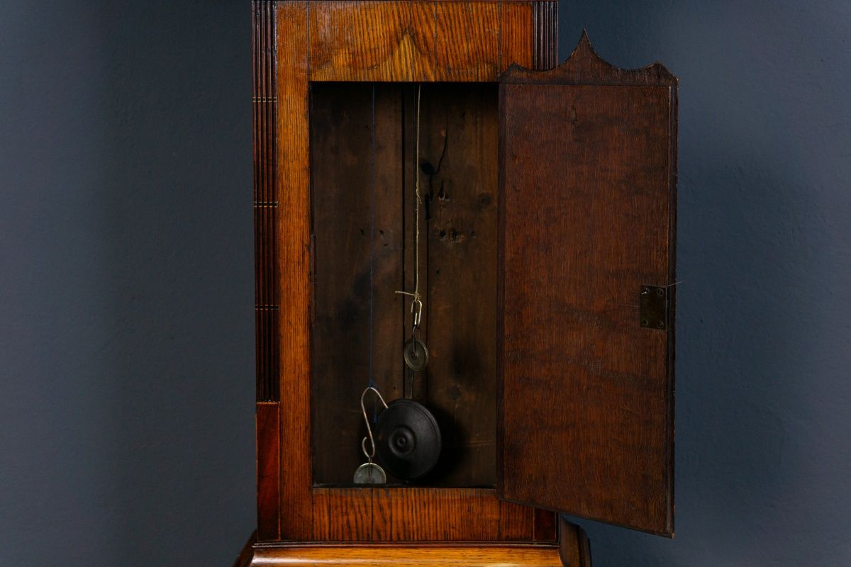 Antik Engl. Standuhr Gong Clock Zeit Time Uhr Kasten Alt 2308_2302