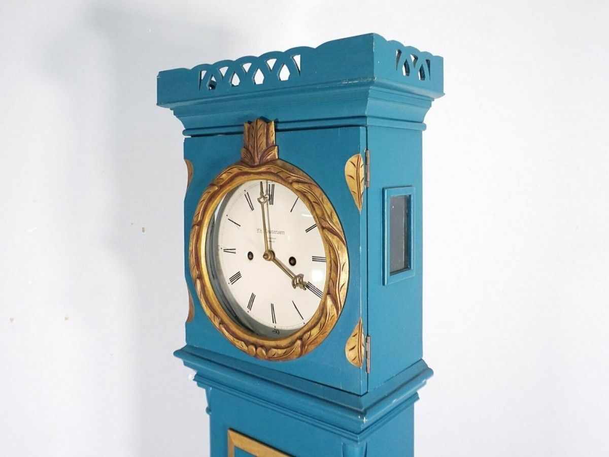 Standuhr Clock Dänemark Uhr Pendel Glocke Alt Antik