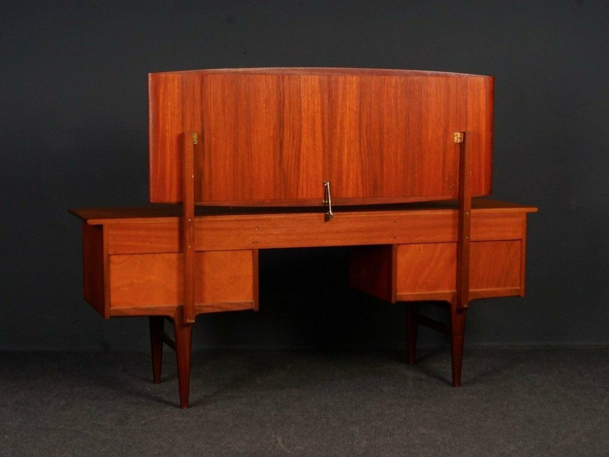 Spiegel-Kommode Midcentury Teak Tisch Alt Vintage 2102_2211