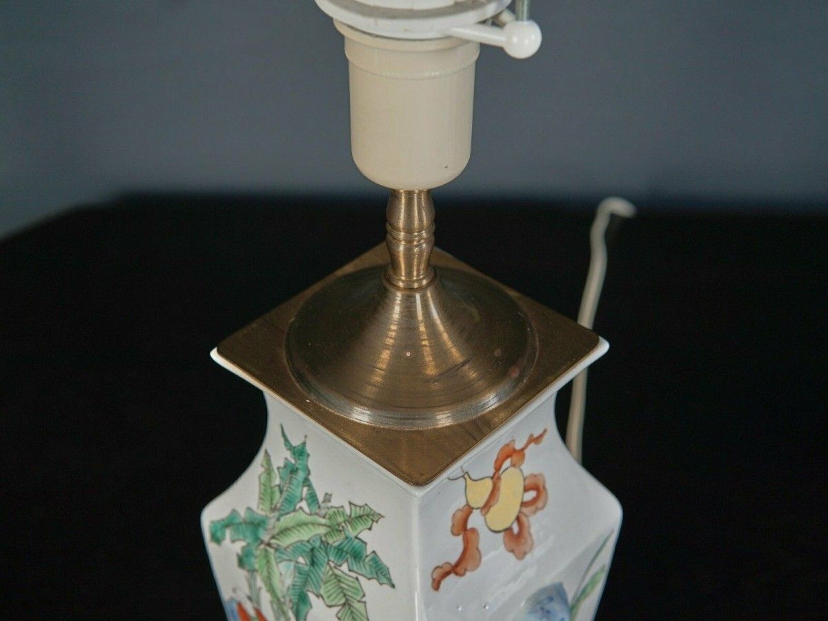 Lampe Asiatika Leuchte Tischlampe Licht Schirm Alt 2103_2203