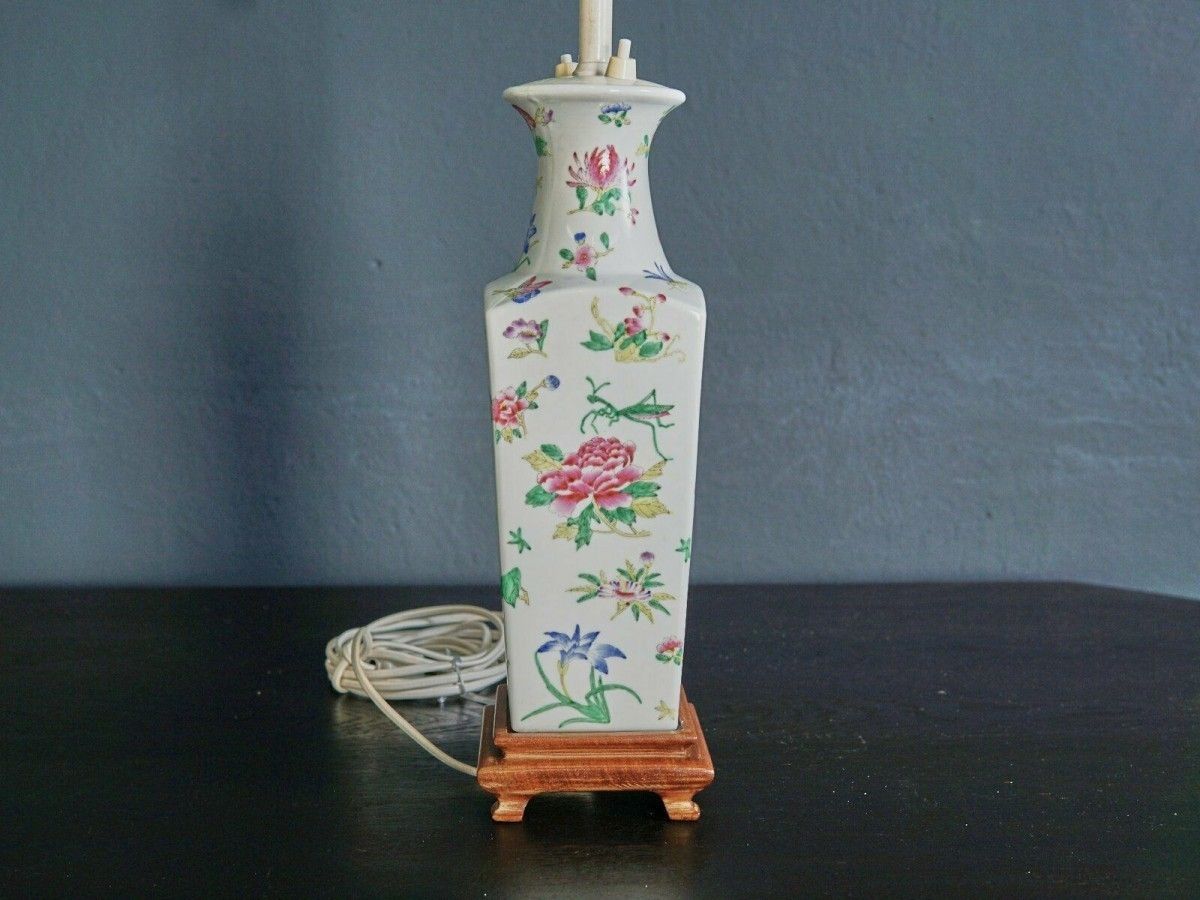 Lampe Asiatika Leuchte Tischlampe Licht Schirm Alt 2103_2206