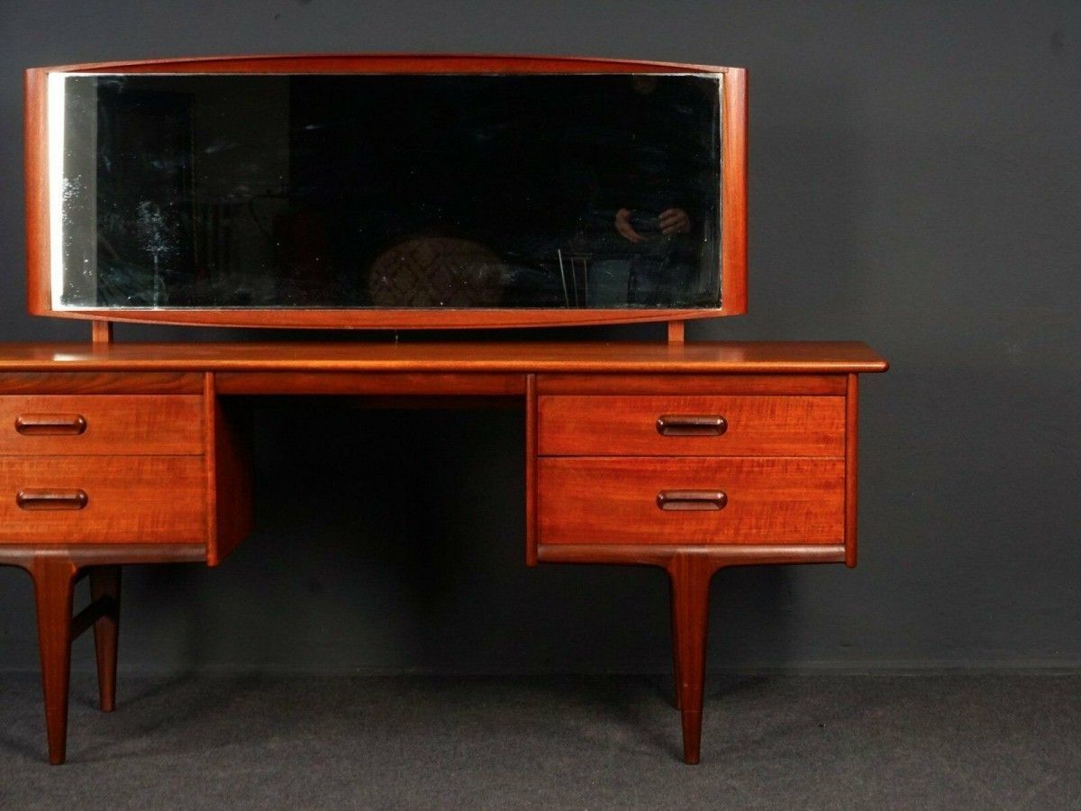 Spiegel-Kommode Midcentury Teak Tisch Alt Vintage 2102_2211