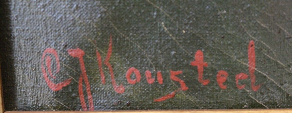 Großes Ölgemälde signiert Bild Kunst Öl Leinwand Rahmen 251