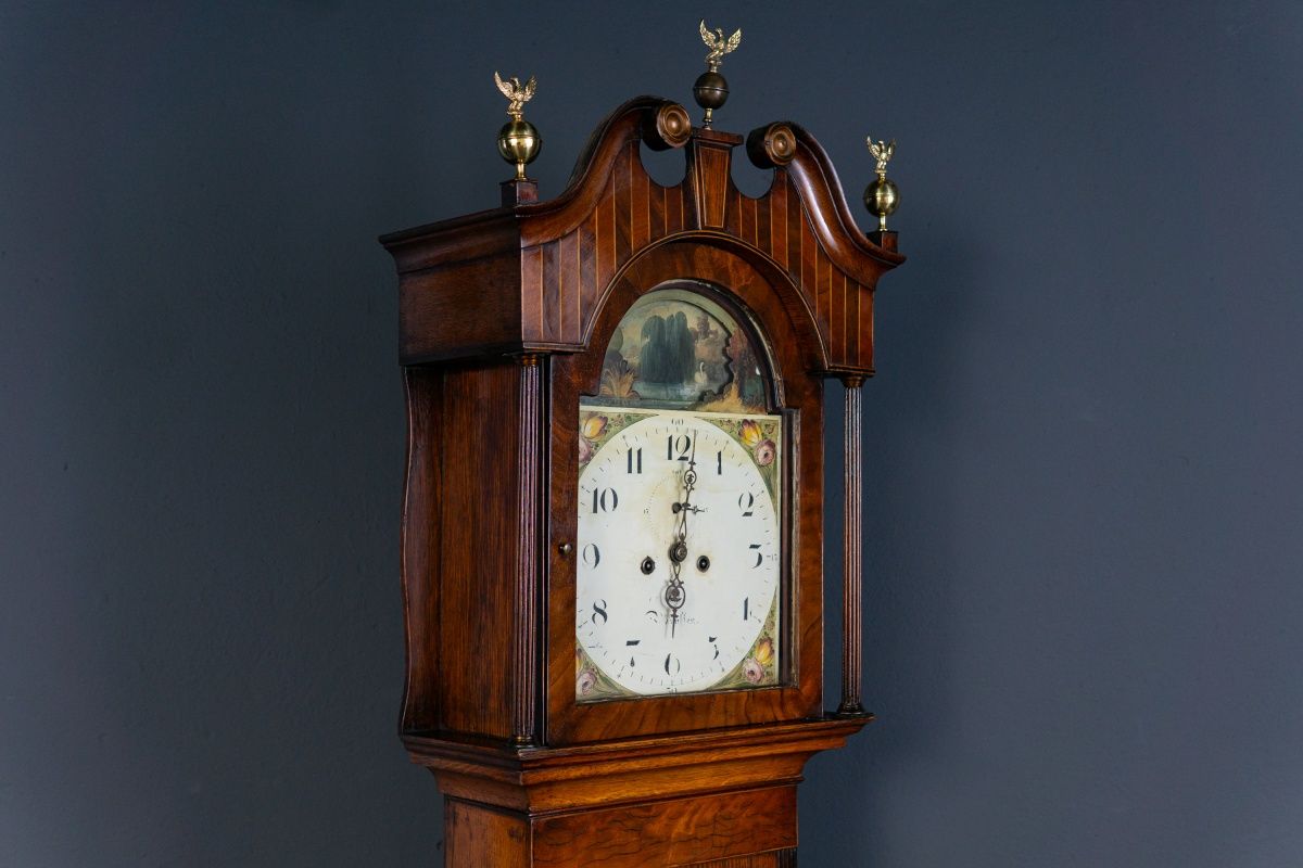 Antik Engl. Standuhr Gong Clock Zeit Time Uhr Kasten Alt 2308_2302