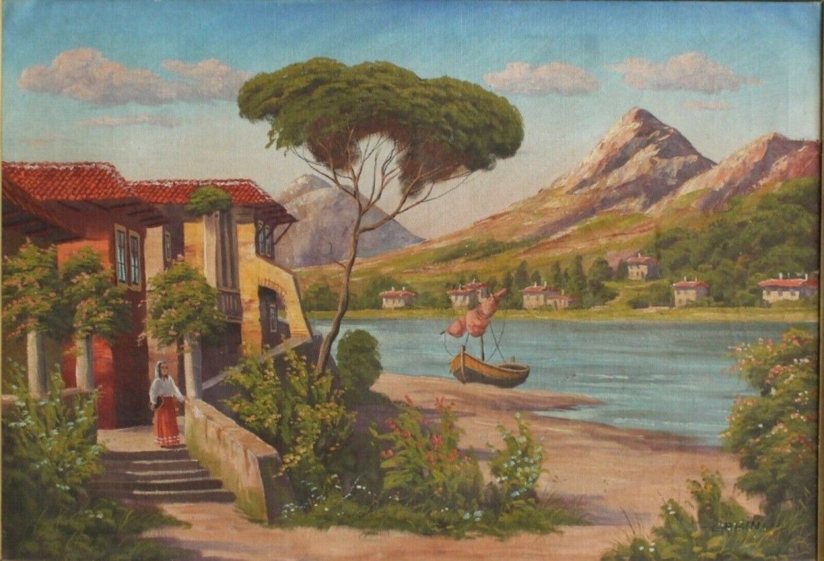 Ölgemälde signiert: "Gabini", südländische Landschaft  2000_0018