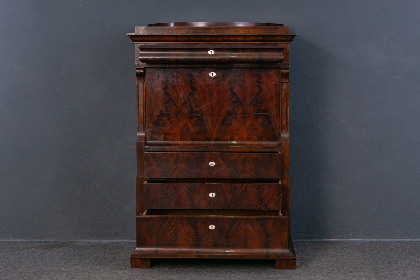 Sekretär Schreibtisch Desk Büro Tisch Schrank Kommode Alt Antik 2307_2702
