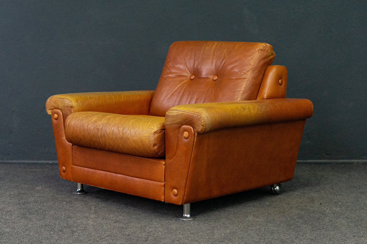Sessel Leder Armchair Stuhl Lounge Loungechair Vintage 2204_2101_Sessel