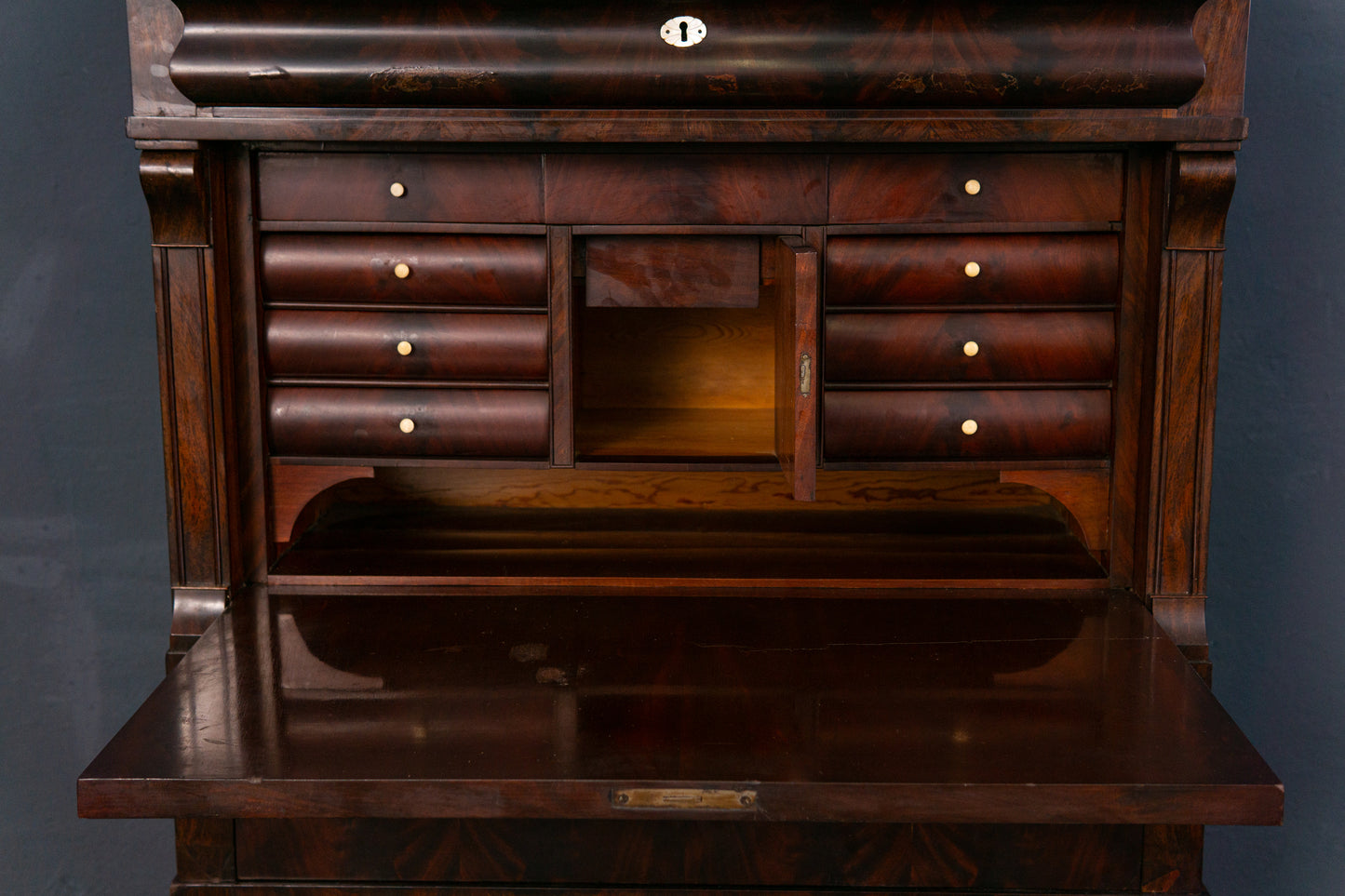 Sekretär Schreibtisch Desk Büro Tisch Schrank Kommode Alt Antik 2307_2702