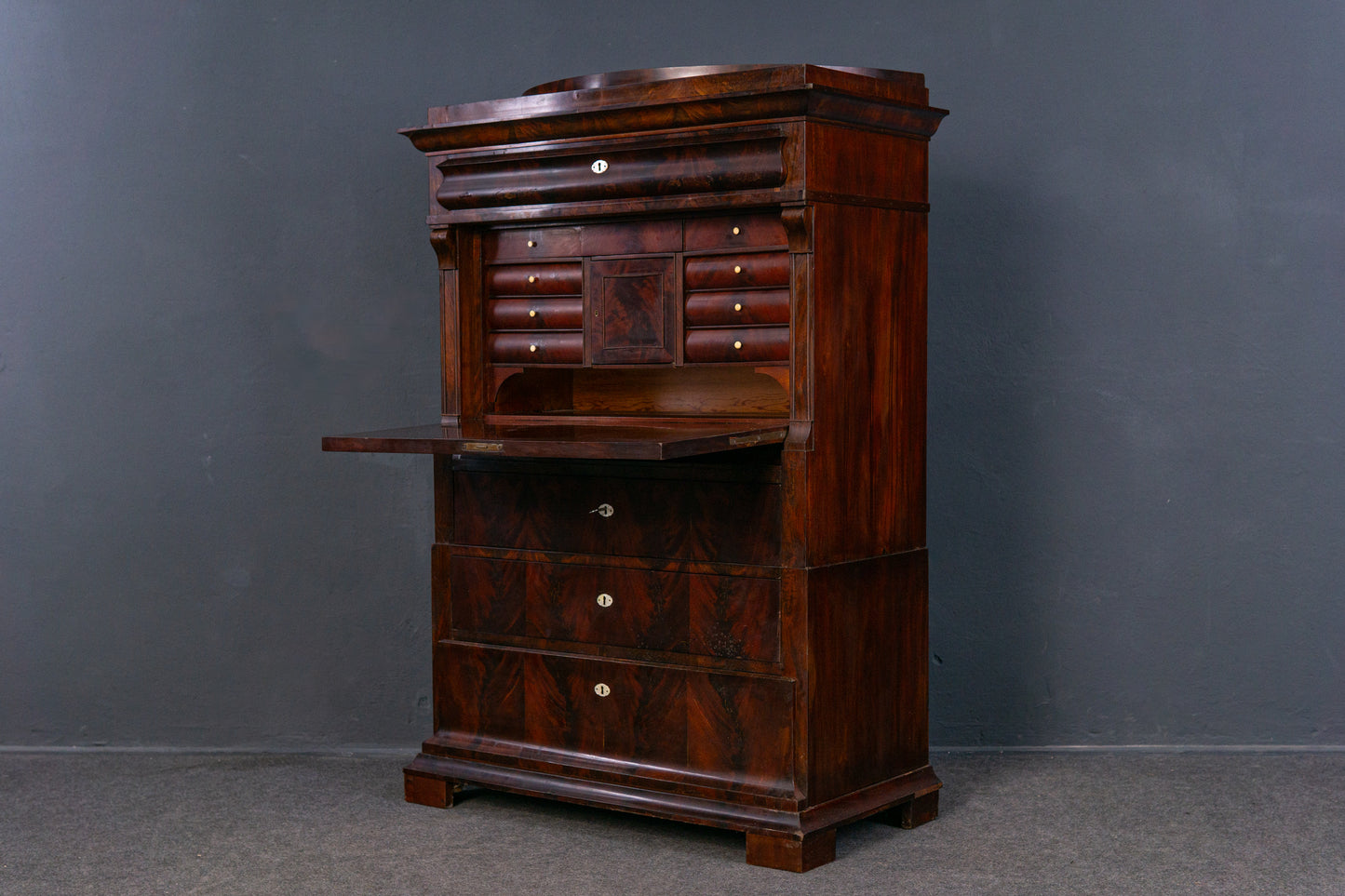 Sekretär Schreibtisch Desk Büro Tisch Schrank Kommode Alt Antik 2307_2702