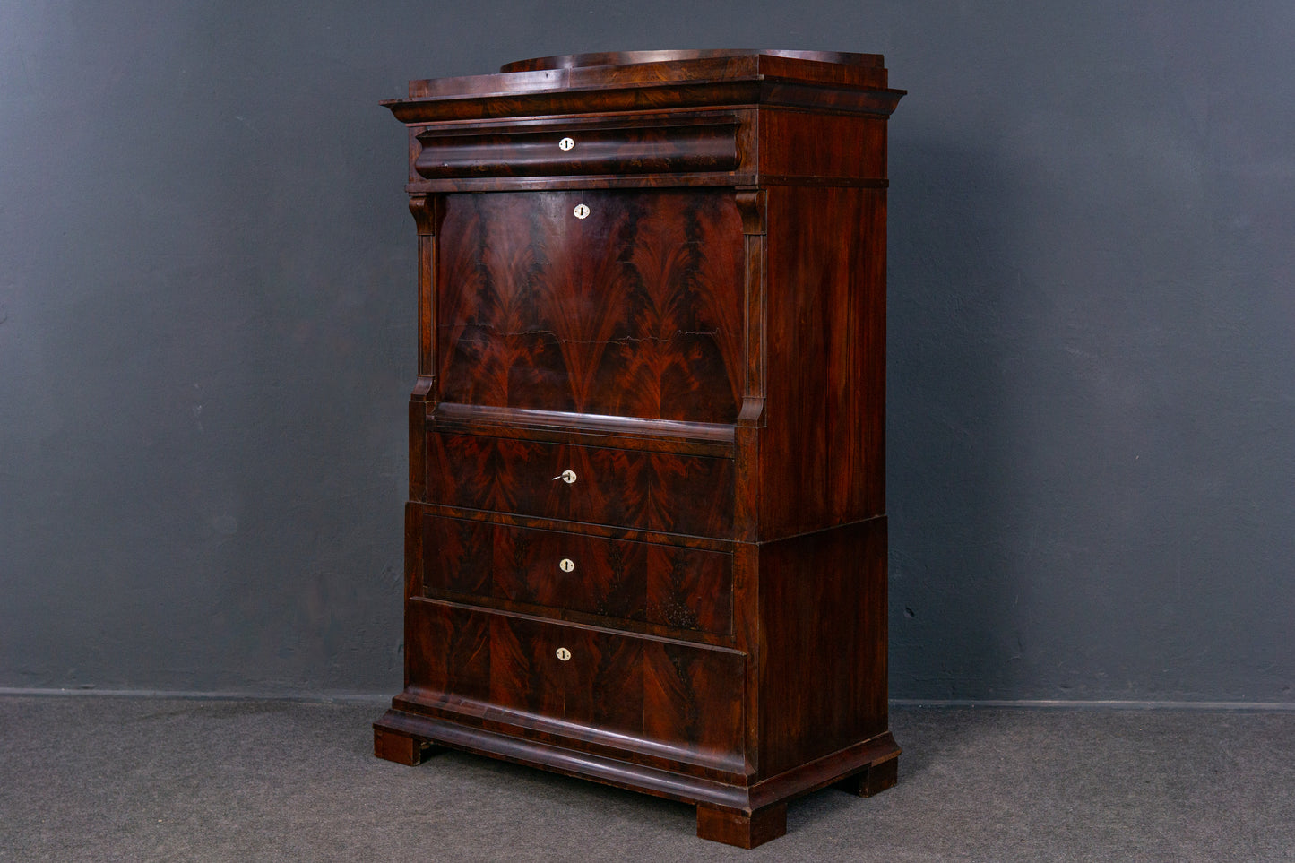 Sekretär Schreibtisch Desk Büro Tisch Schrank Kommode Alt Antik 2307_2702