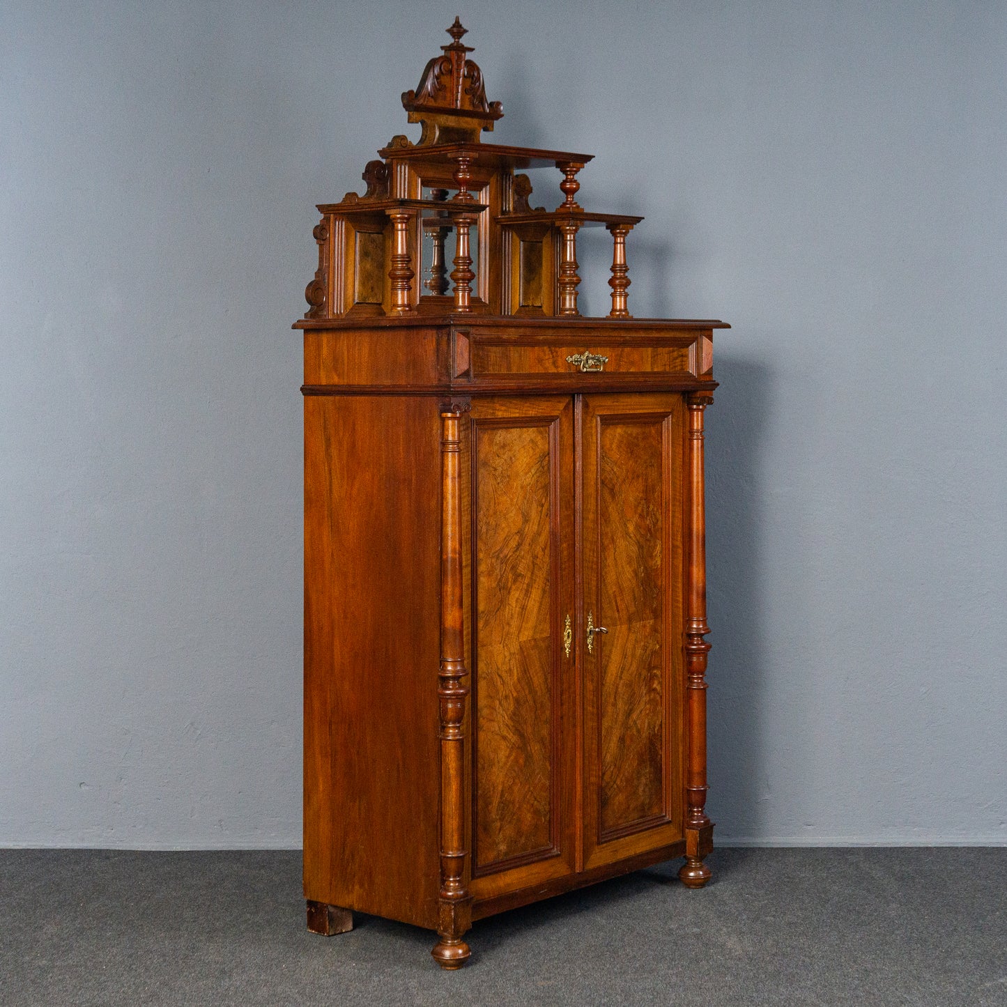 Vintage Vertiko Gründerzeit Antik Schrank Regal Kommode MÖBLINGER 2501_2004
