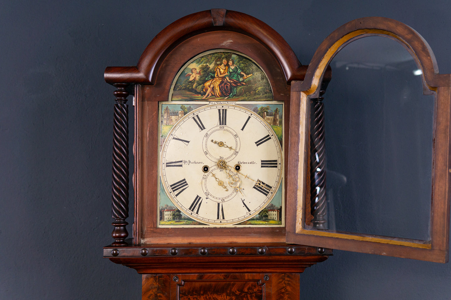 Antike Englische Standuhr Gong Clock Zeit Uhr Kasten Alt 2308_0701